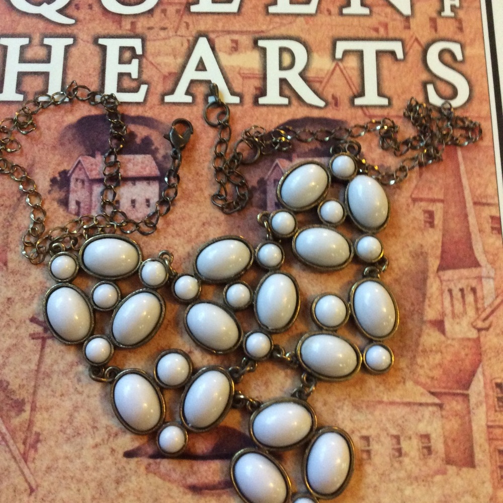 SALE ♥️White stone-like HEART necklace  22”